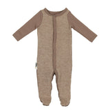 Waffle Round Neck Long Sleeve Snap Footie