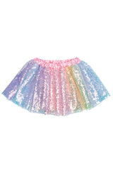 Sequins Skirt with Satin Waistband