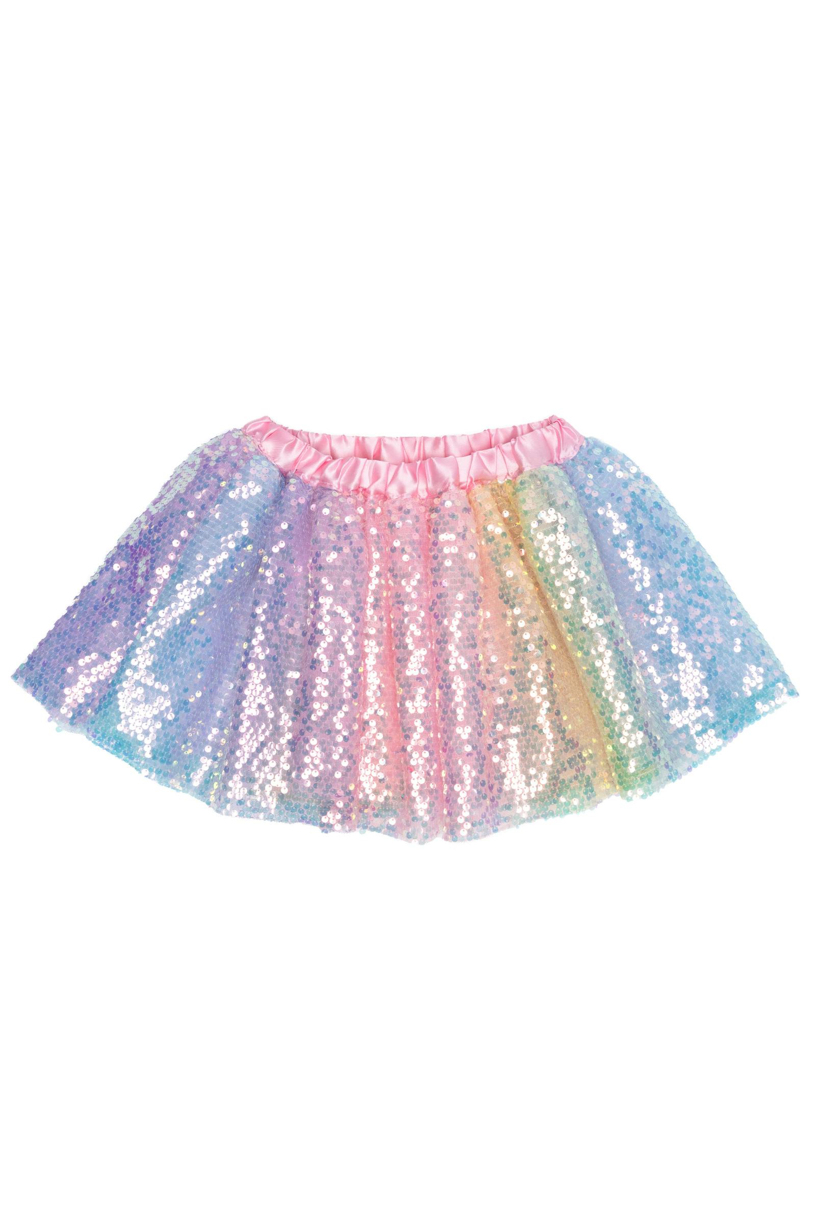 Sequins Skirt with Satin Waistband