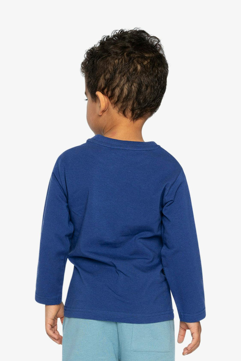Long Sleeve Organic Cotton T-Shirt Blue