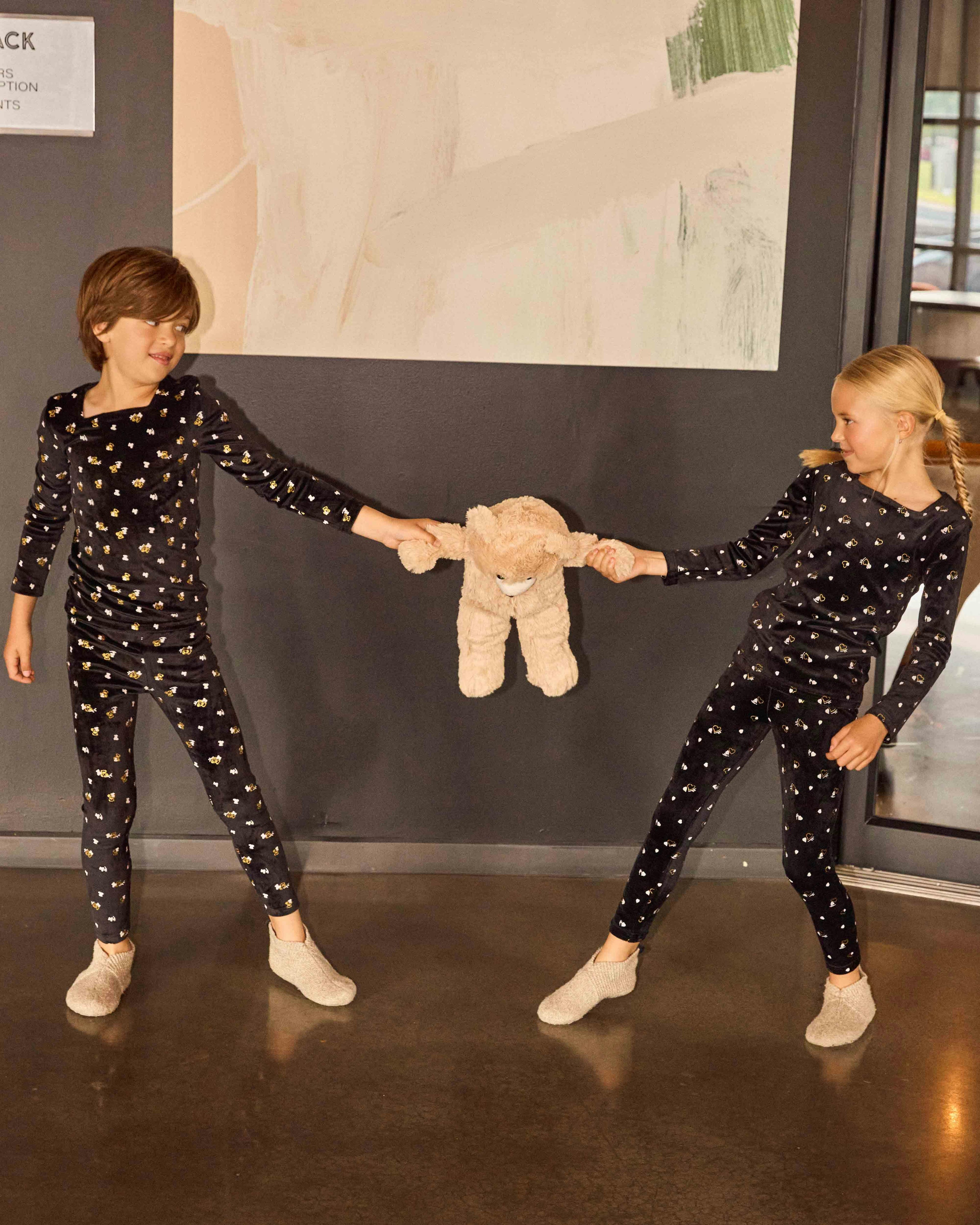Velour Heart Printed Loungewear Set