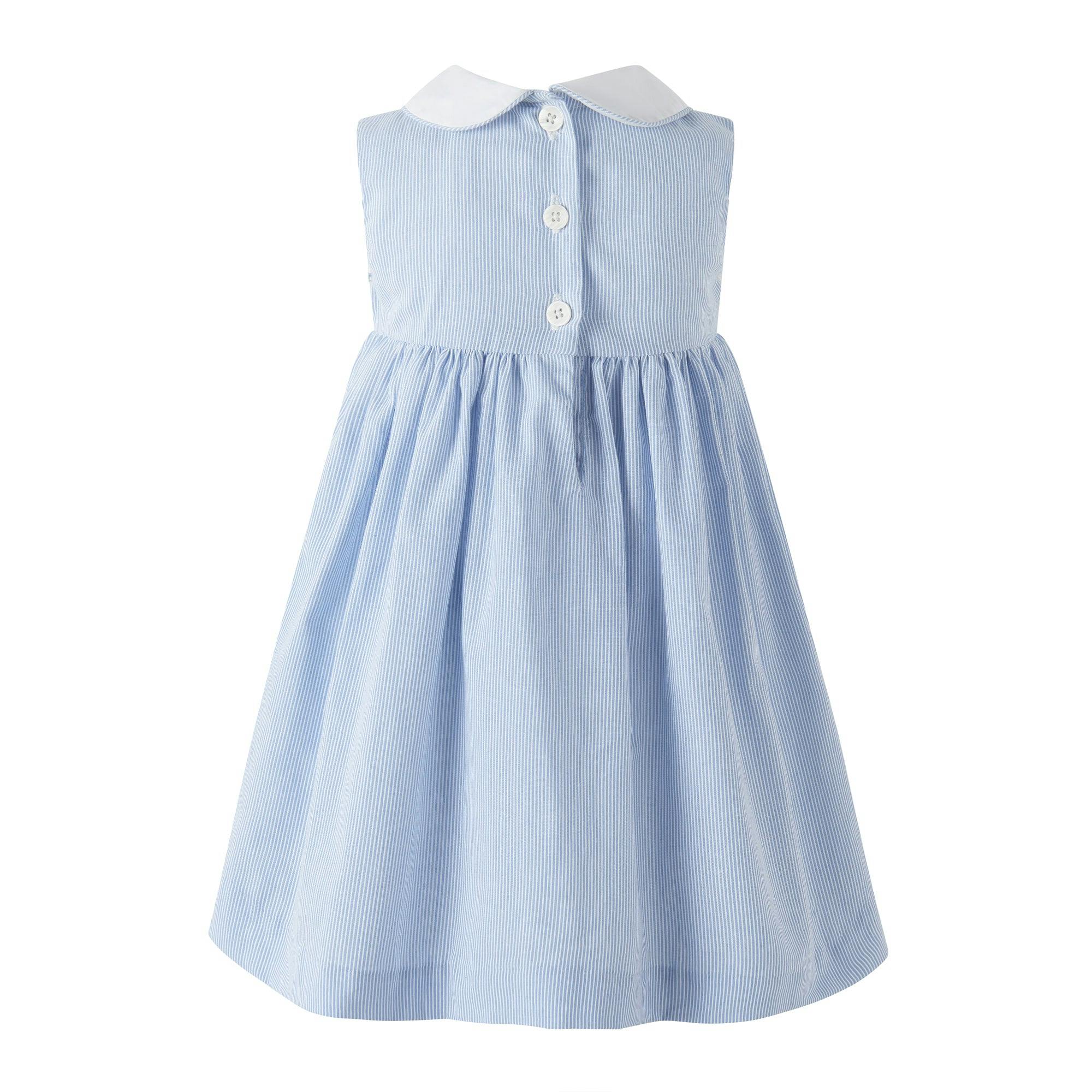 Blue Stripe Smocked Dress and Bloomers