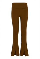 Adele Split Flare Leggings Brown