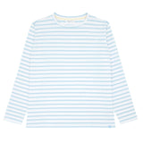 women's powder blue stripe long sleeve tee