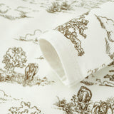 Country Toile Luxe Stretch Ruffle Footed Romper