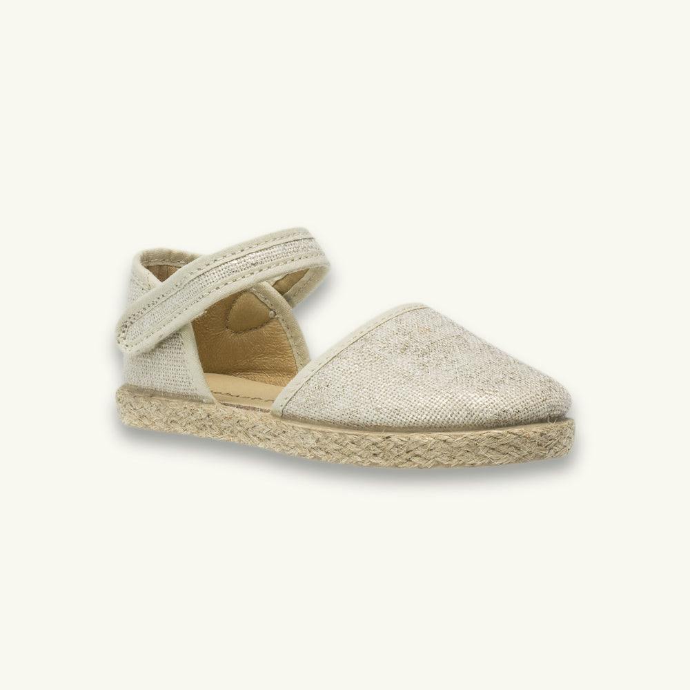 Linen Classic Espadrille | Metallic White