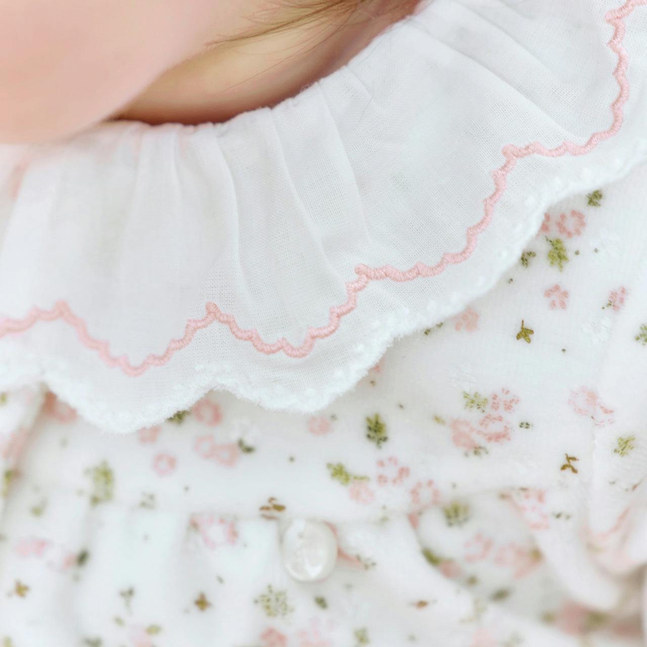 TARTINE ET CHOCOLAT Floral Pointelle Pajamas - Nacre