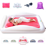 Inflatable Toddler Travel Bed – Kids Blow Up Air Mattress + Safety Bumpers