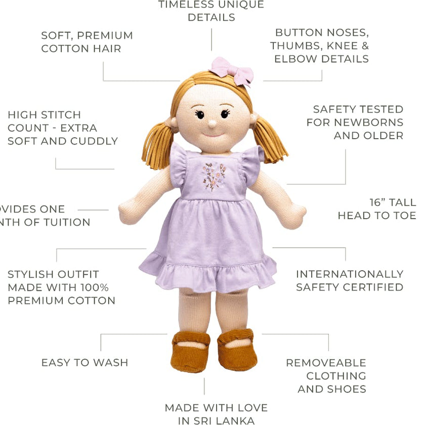 The Clementine Collective knitted doll Amelia