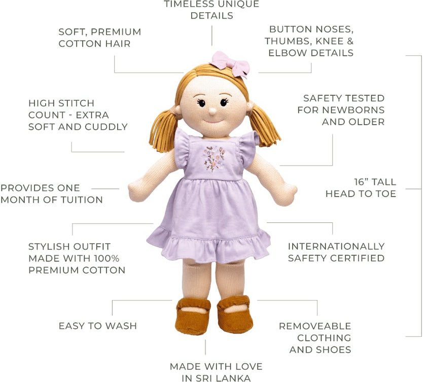 The Clementine Collective knitted doll Amelia
