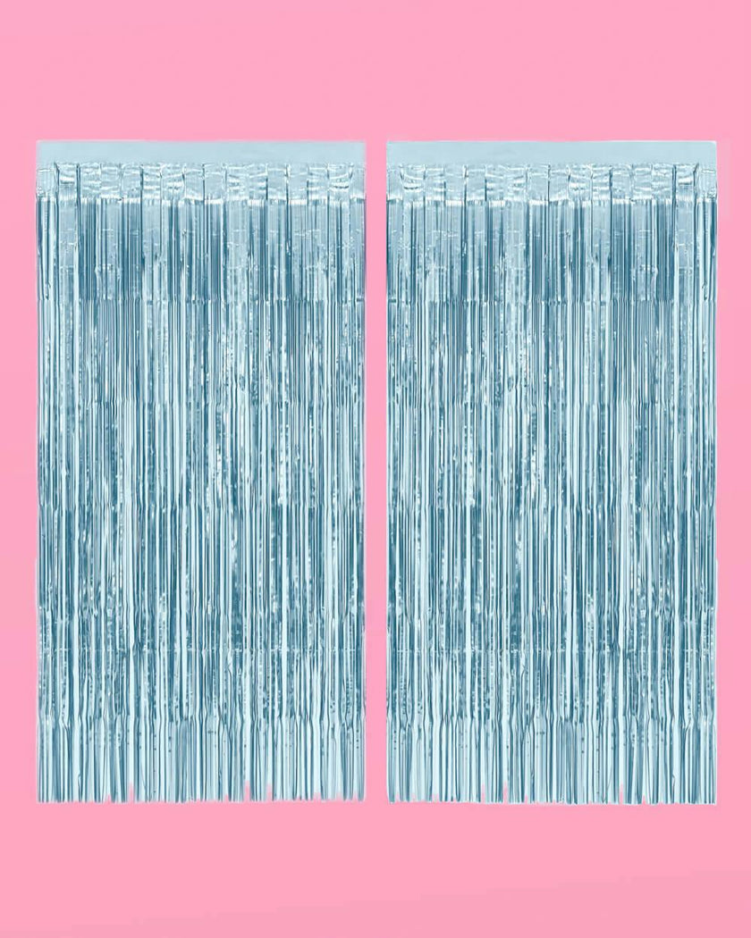 Something Blue Curtain - blue foil curtain