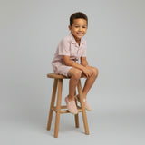 Organic Shirt & Shorts Set - Coral Stripes