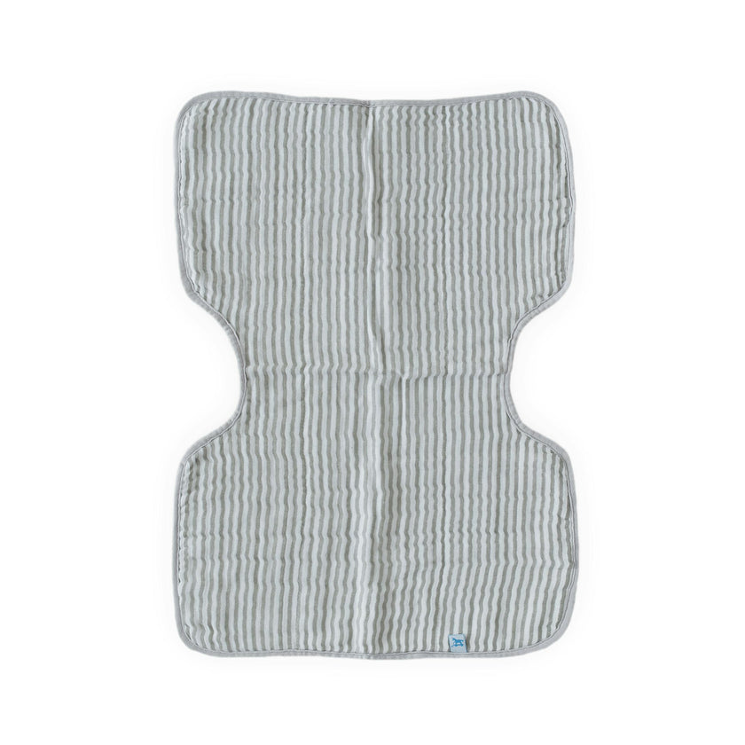Cotton Muslin Burp Cloth - Grey Stripe