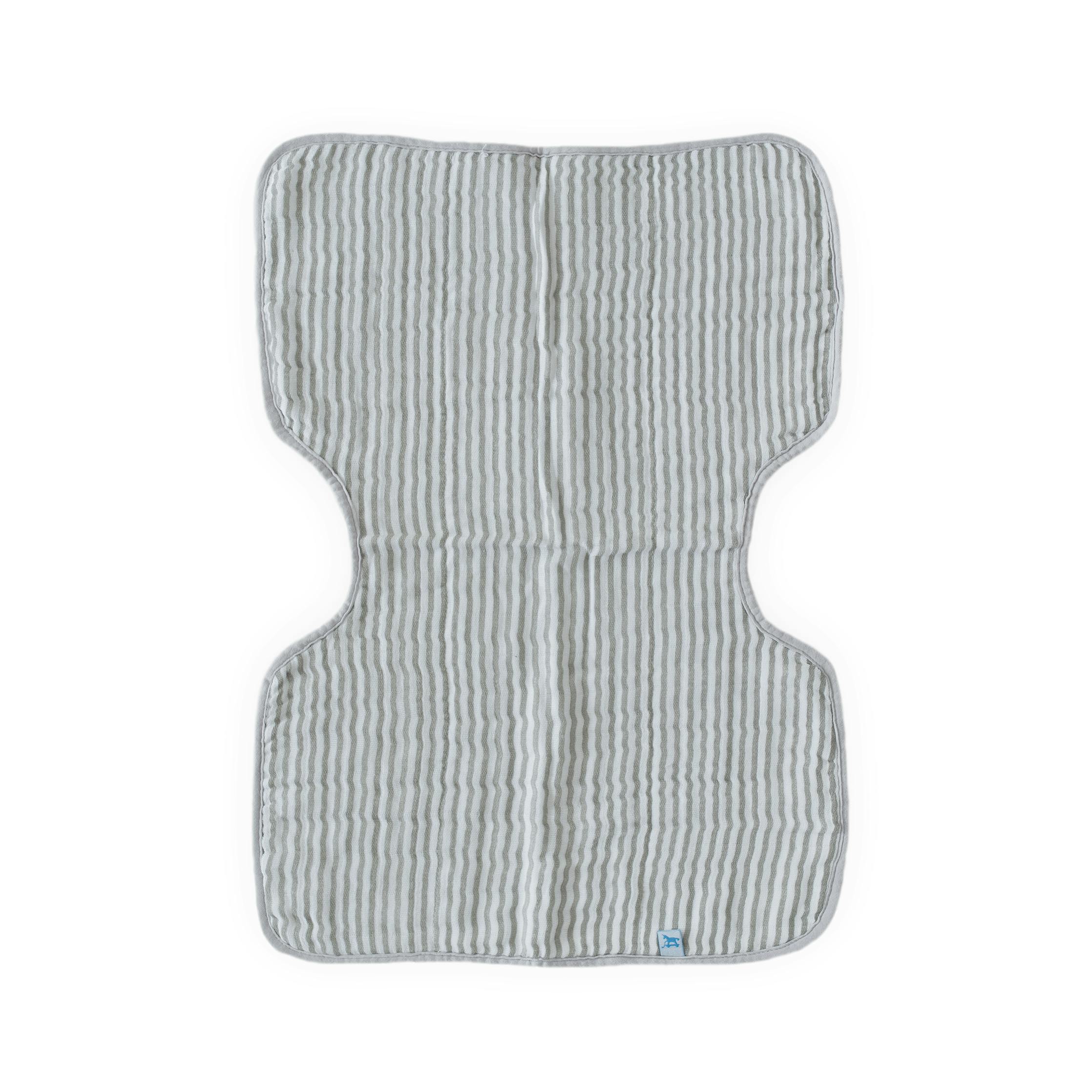 Cotton Muslin Burp Cloth - Grey Stripe