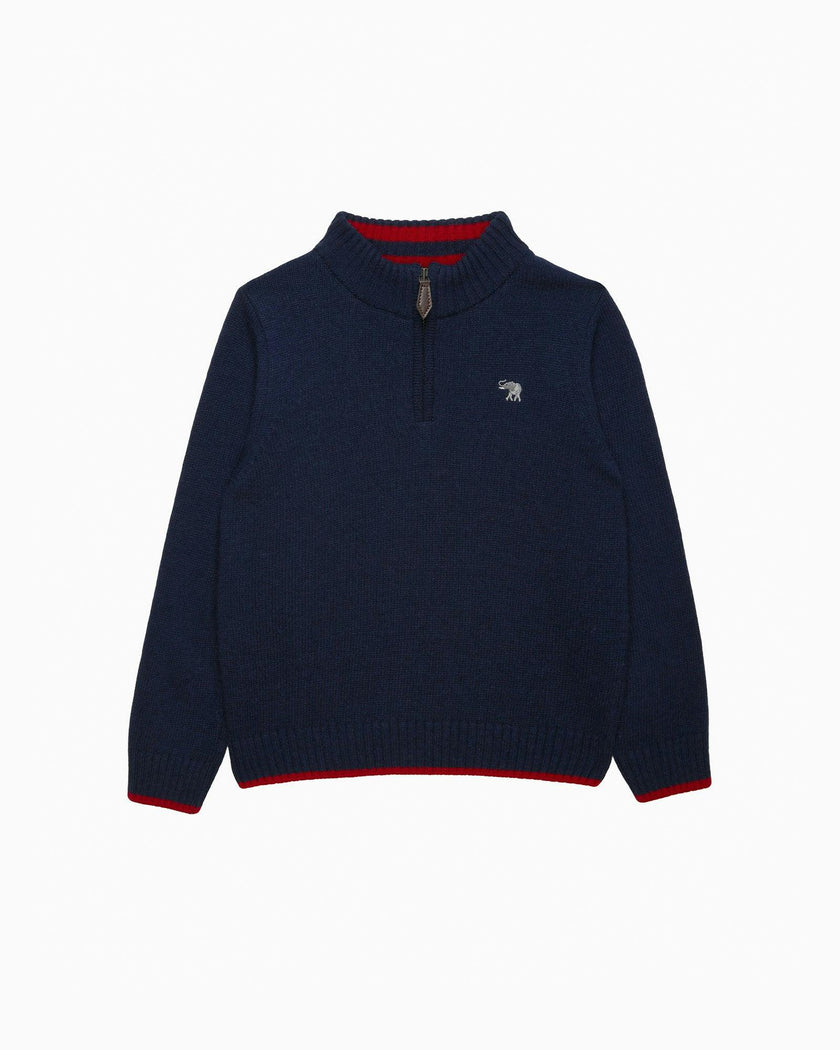 Calum Half Zip Sweater in Navy