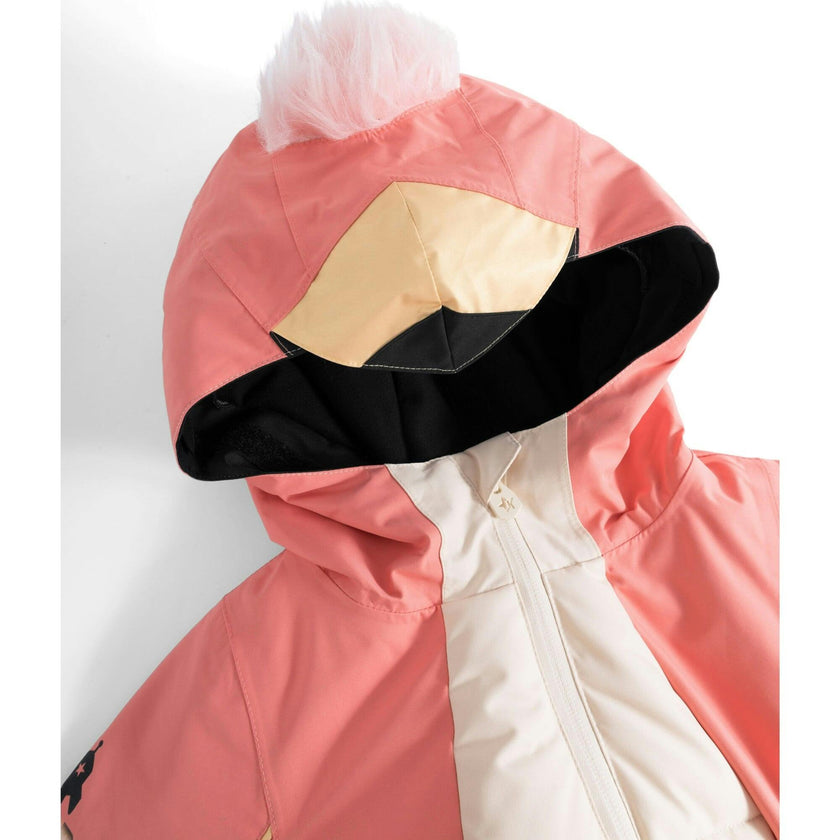 Flamingdo Adjustable Hood Waterproof Zipper Snowsuit, Pink