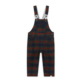 GENTRY Festive Blue Plaid Woven Overalls