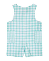 Gingham Linen-Look Shortall