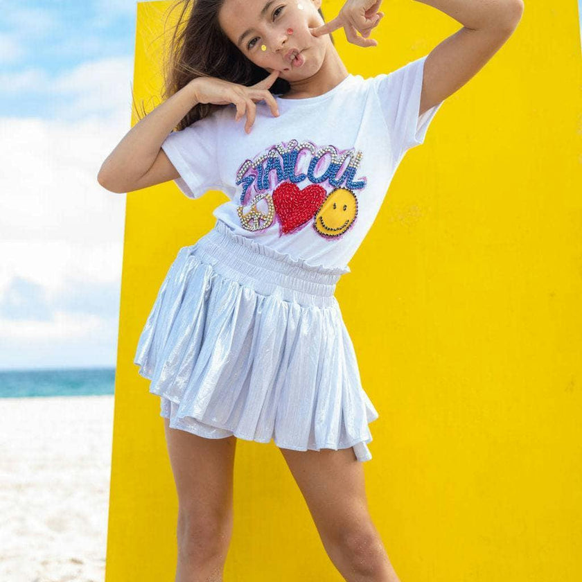 Metallic Ruffle Skort