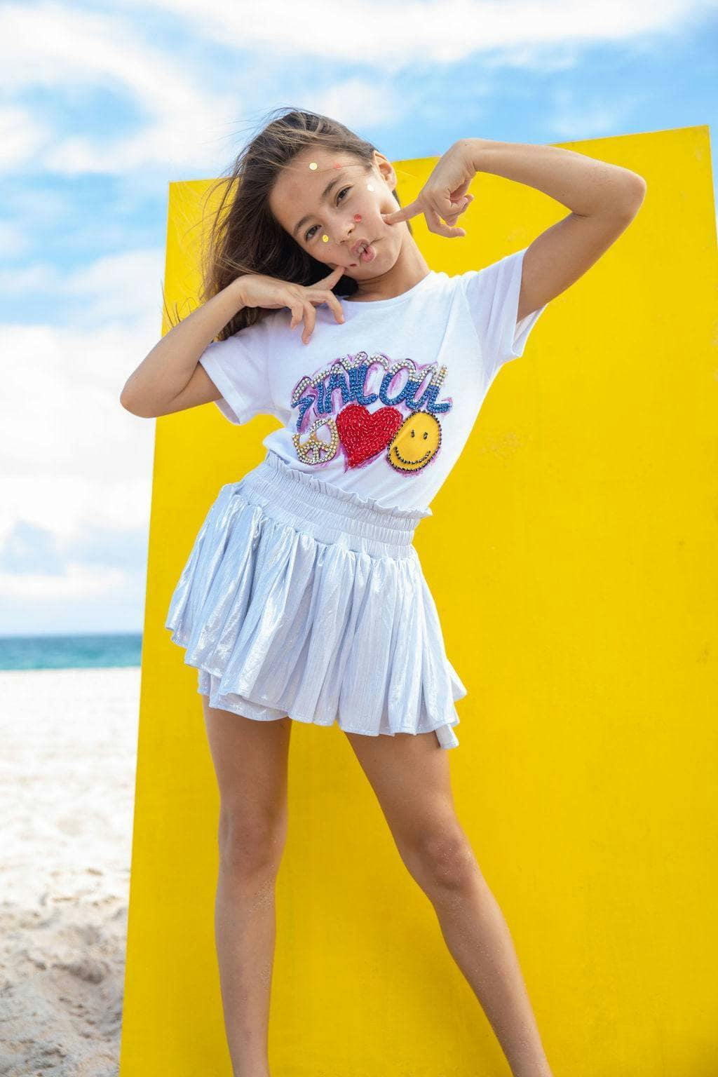 Metallic Ruffle Skort