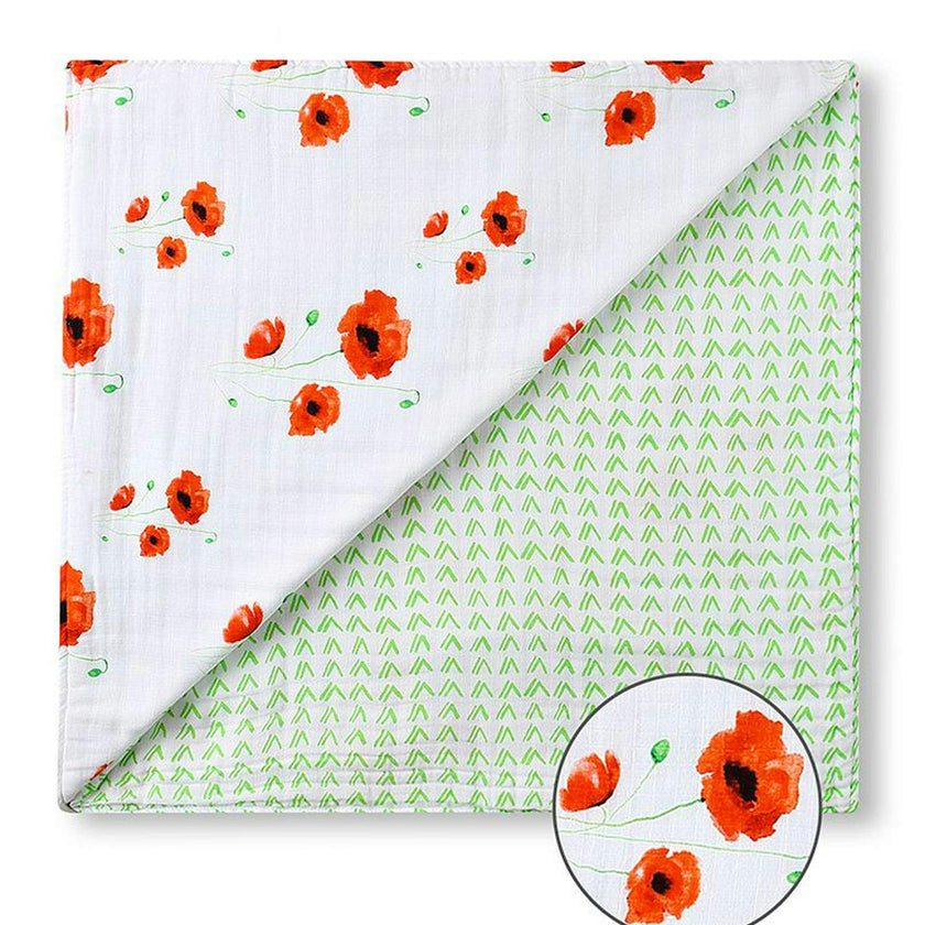 Organic Muslin Four-Layer Reversible Snug Blanket