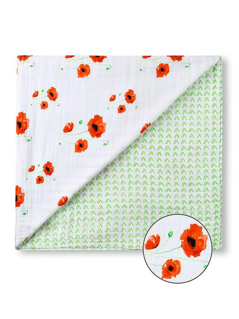 Organic Muslin Four-Layer Reversible Snug Blanket