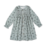 Organic Smocked Button Dress