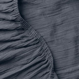 Oasis Crinkled Comfort Fitted Sheet (Midnight Tide)