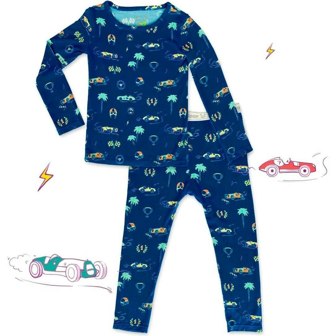 Monaco Blue Bamboo Kids Pajamas
