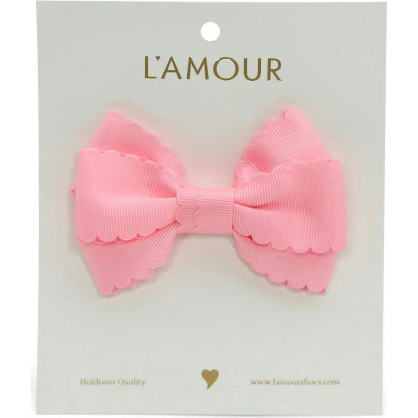 Grosgrain Scalloped Bow Hair Clip
