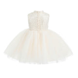 Cream Ariette Pearl Bow Tulle Dress