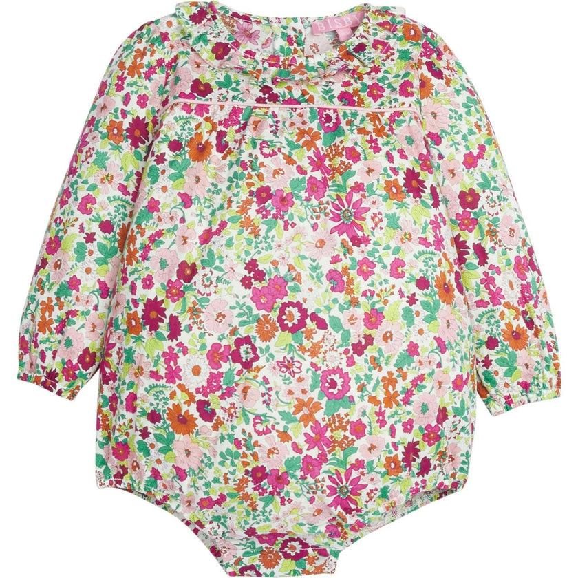 Caroline Ruffle Collar 3-Quarter Sleeve Bubble