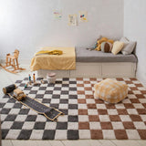 Kitchen Tiles Checkerboard Pattern Washable Rug