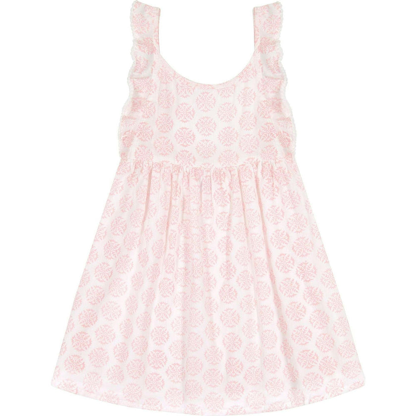 Daphne Star Print Flutter Sleeve Dress, Pink