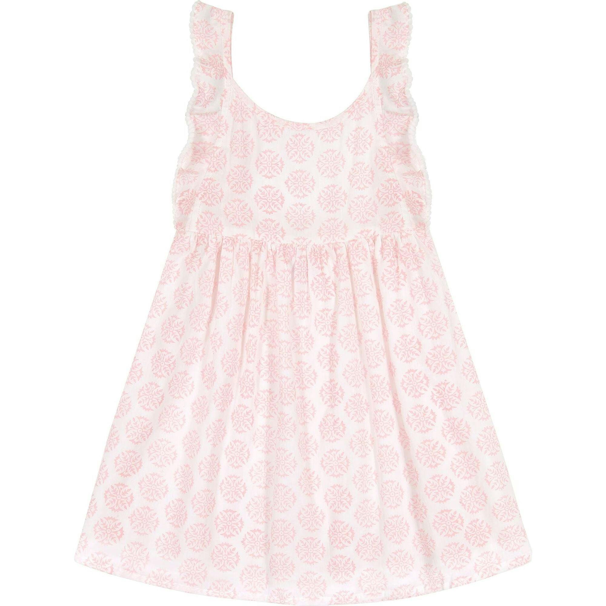 Daphne Star Print Flutter Sleeve Dress, Pink