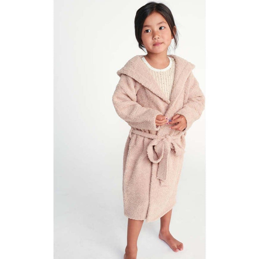 Fuzzy Waist Tie Hooded Robe
