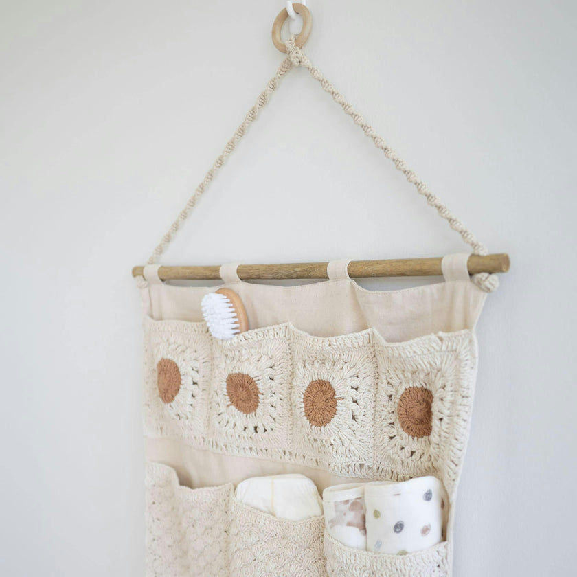 Charlie Farmhouse Wall Storage Organizer with Pockets