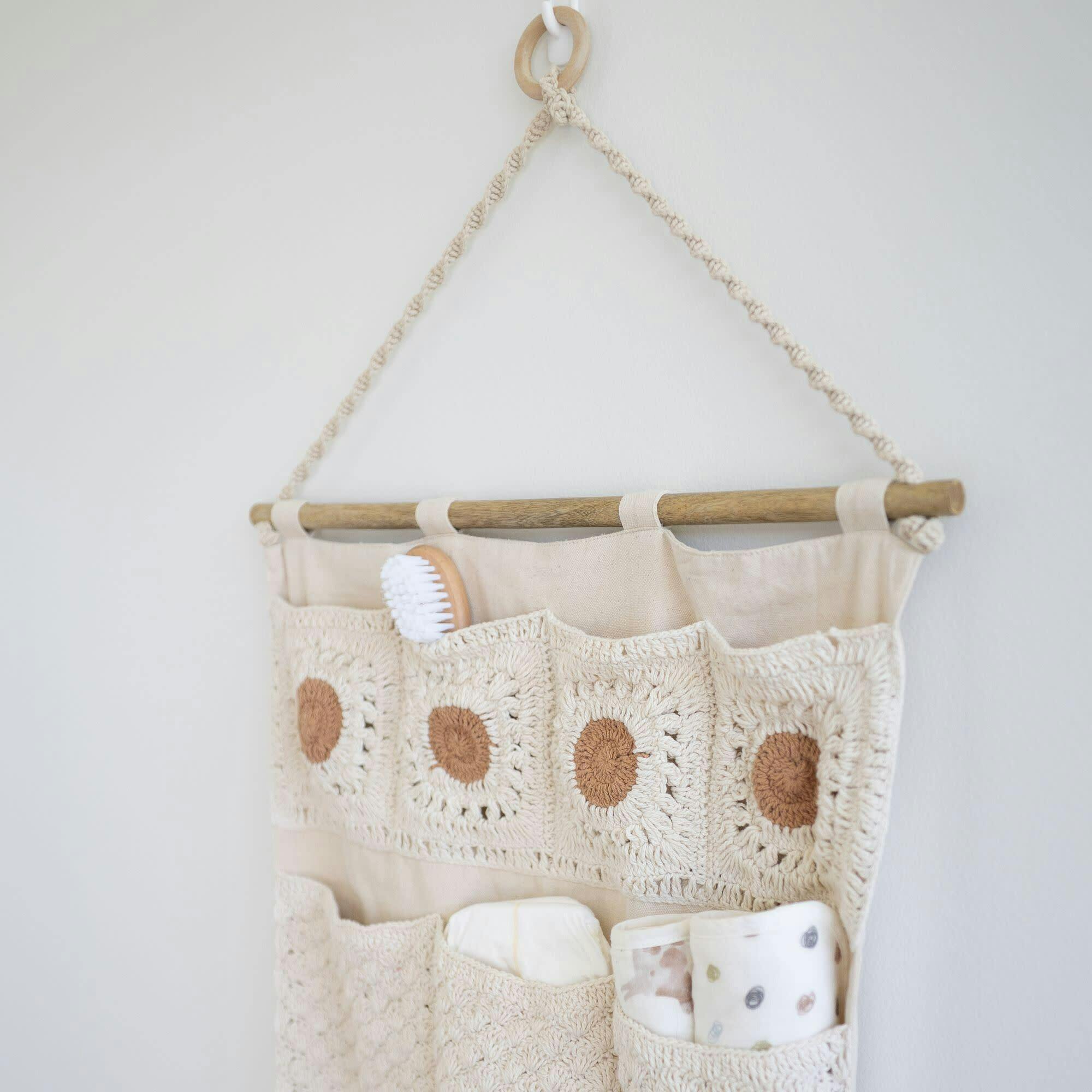 Charlie Farmhouse Wall Storage Organizer with Pockets