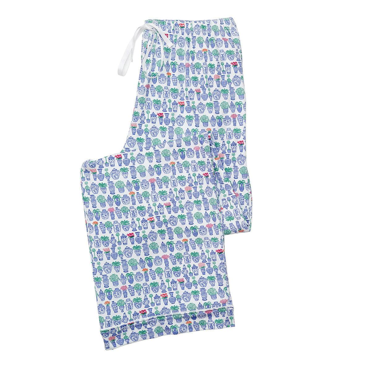 Ginger Jars Women’s Button Front Long Pajama Set