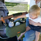 ZICOTO Beautiful Stroller Organizer Bag - Easy to Install Stroller Caddy incl. Cup Holder Attachment - Perfectly Sized Accessories For Any Stroller