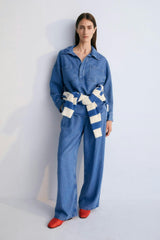 Micenas Woman Pant Mid Blue Denim