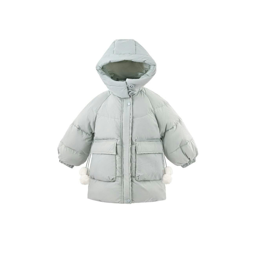 Blue Heart-Quilted Puffer Jacket
