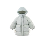 Blue Heart-Quilted Puffer Jacket