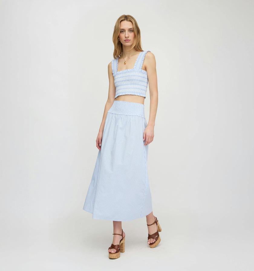 The Delphine Nap Skirt - Blue/White Stripe
