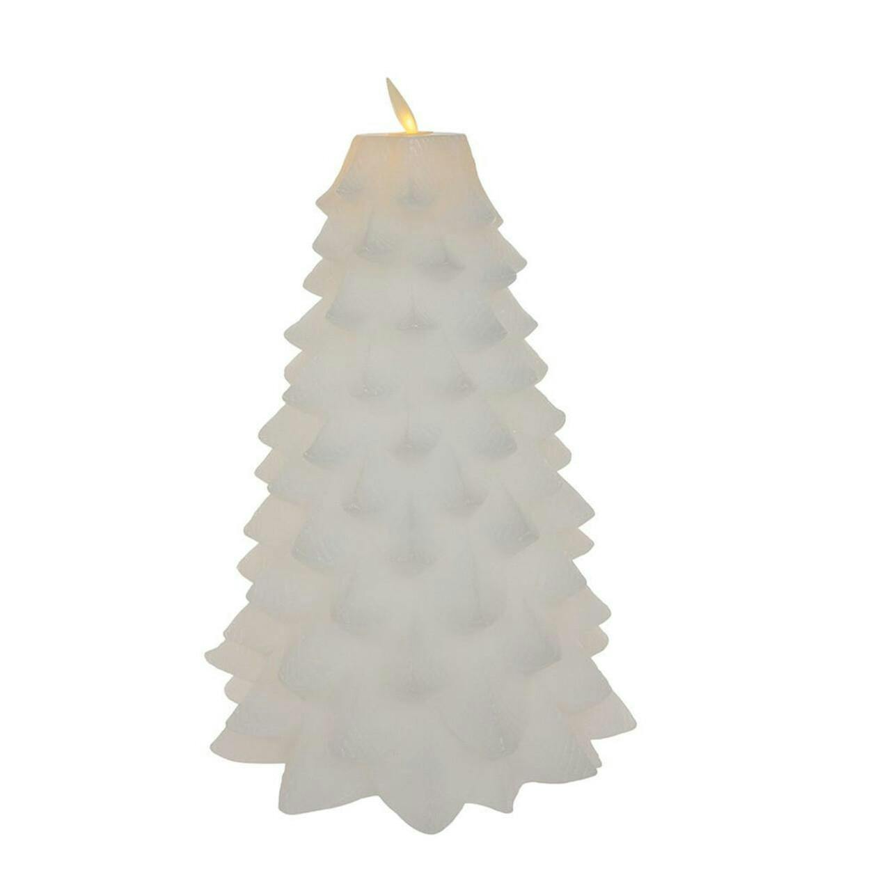 Kurt Adler 9-Inch Battery Operated White Christmas Tree Candle with LED Flicker Flame