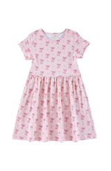 Mid Weight French Terry Twirl Dress, Lovely Bow