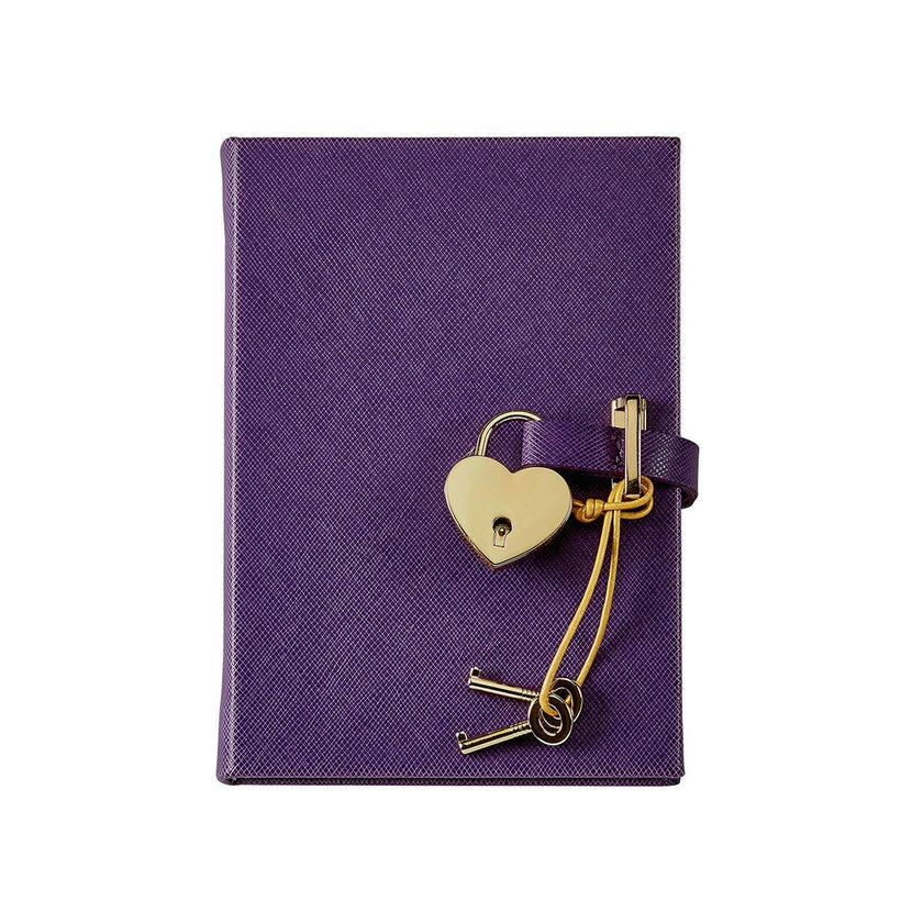 Heart Lock Leather Diary