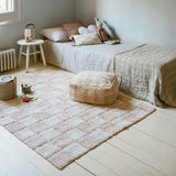 Kitchen Tiles Checkerboard Pattern Washable Rug