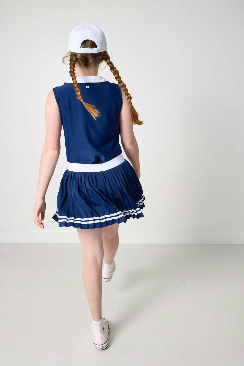the girls league navy skort