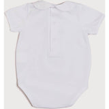 Embroidered Boat Motif Peter Pan Collar Bodysuit in White (1mth-3yrs)
